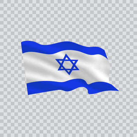 flag of israel country on transparent backgroundのイラスト素材