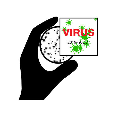 virus icon hand holds test tube vector illustrationのイラスト素材