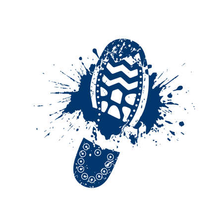 Shoe print among grunge-style splashesのイラスト素材