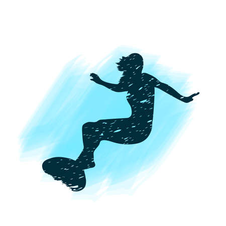 surfer on the wave vector illustrationのイラスト素材