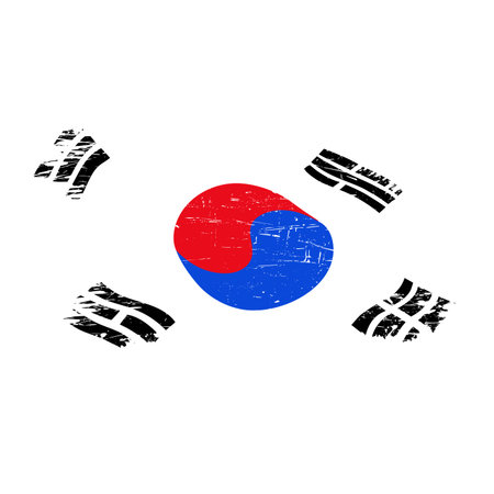 Korean flag in grunge styleのイラスト素材