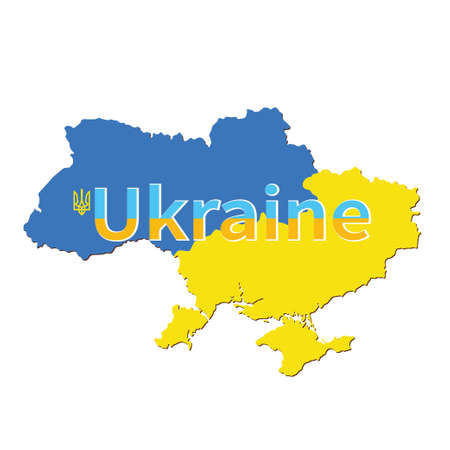 Map of Ukraine national flag colorのイラスト素材