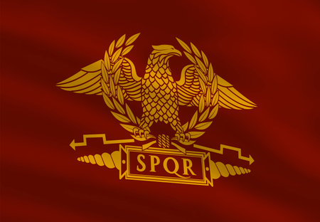 Roman flag with golden eagleのイラスト素材