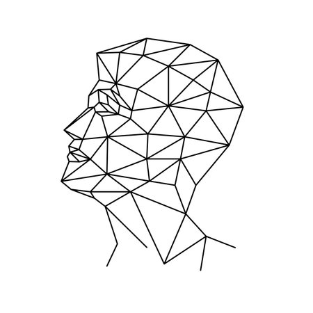 Polygonal head. Polygonal head. Vector illustration.のイラスト素材