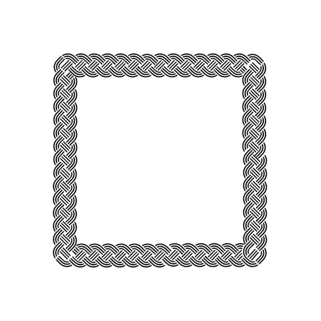 square frame with decorative lines in black and white vector illustration graphic designのイラスト素材