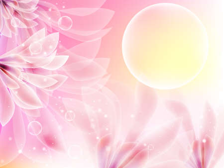 light illuminated  the background from beautiful translucent flowers のイラスト素材