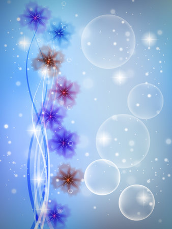 light illuminated  the background from beautiful translucent flowersのイラスト素材