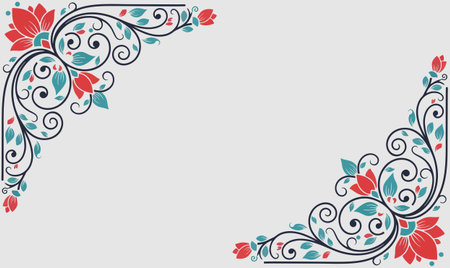 abstract floral ornament in ukrainian style for your designのイラスト素材