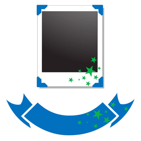 photograph with banner vector illustrationのイラスト素材