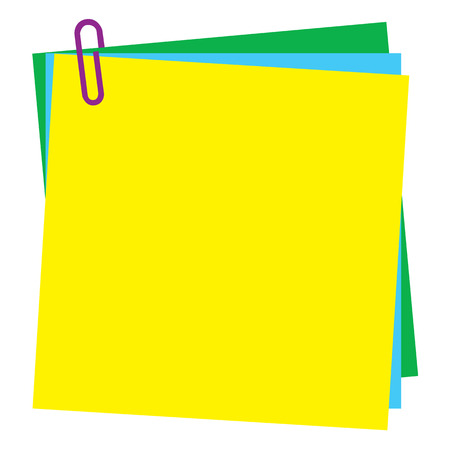 Blank Post-it note paper with paperclipのイラスト素材