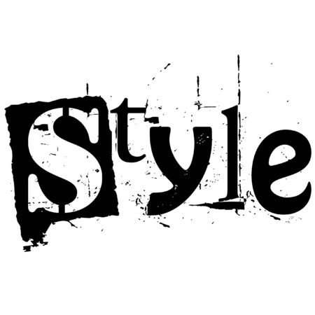 the word style written in grunge cutout styleのイラスト素材