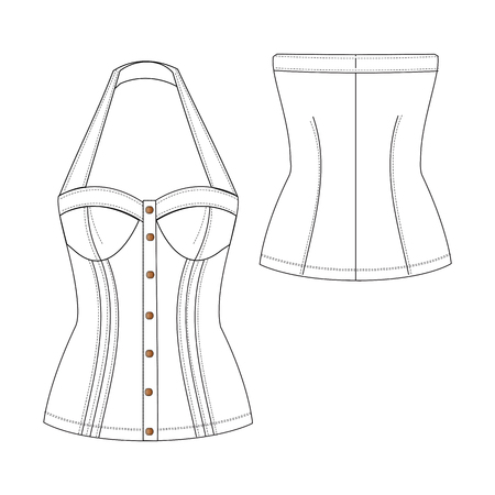 a vector illustration of bustierのイラスト素材