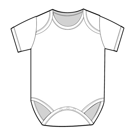 Short Sleeve Infant Bodysuitのイラスト素材