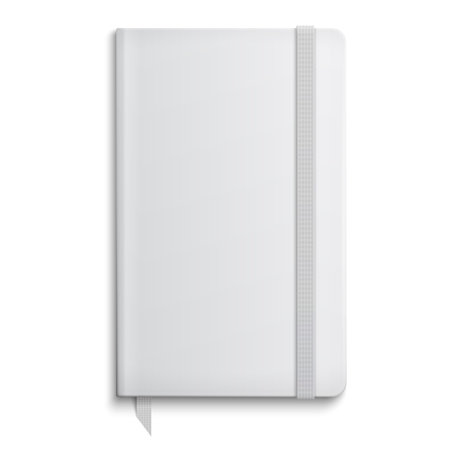 Blank copybook template with elastic band and bookmark. Vector illustration.のイラスト素材