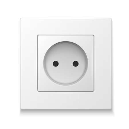 White socket outlet. Vector illustrationのイラスト素材