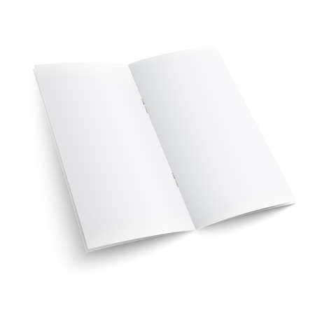 Blank paper brochure with clips. on white background with soft shadows. Vector illustration. のイラスト素材