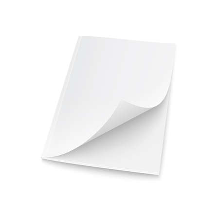 Blank magazine template with elevated cover.e on white background with soft shadows. Vector illustration.のイラスト素材