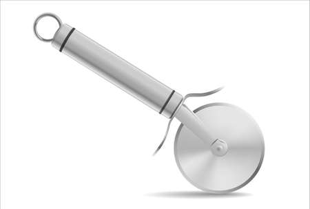 Stainless steel pizza cutter. Vector illustration.のイラスト素材