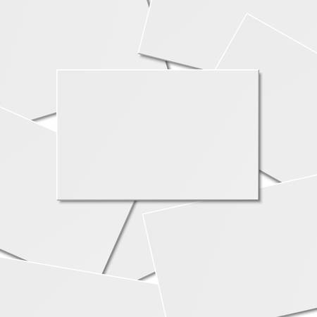 Pile of blank business card on white background with soft shadows. のイラスト素材
