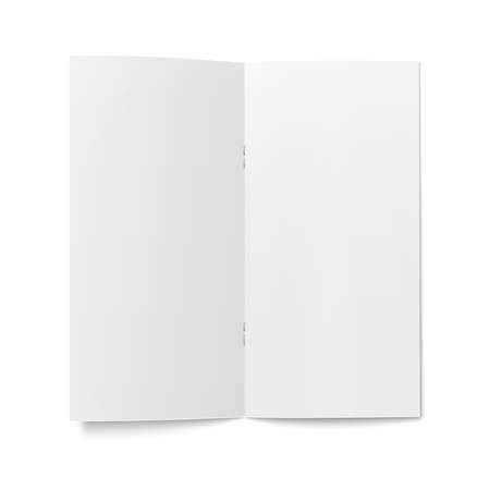 Empty bifold booklet template with clips on white background, pure.のイラスト素材