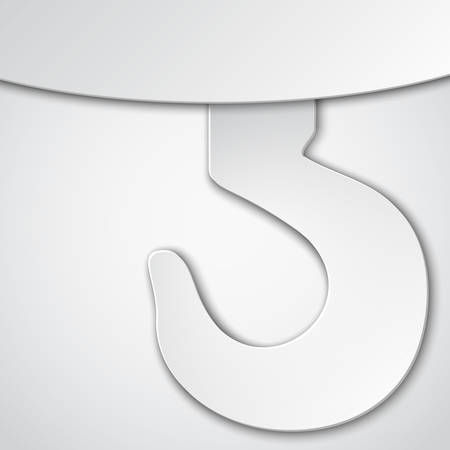 Paper cut crane hook. Vector illustration.のイラスト素材