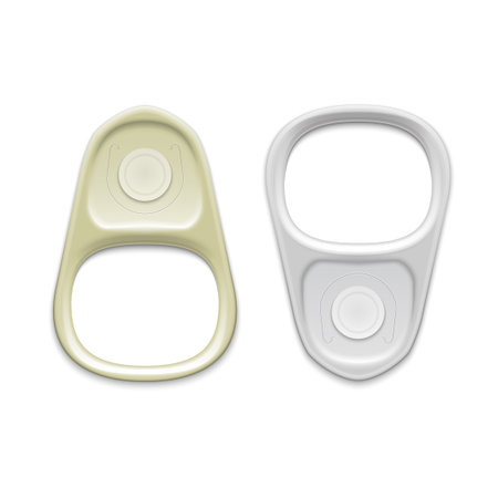 Metal ring pull isolated on white background. Packaging collection. Vector illustration.