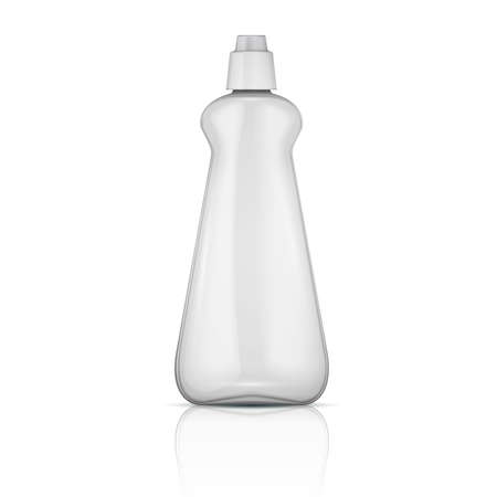 Transparent plastic bottle with riffle cap のイラスト素材