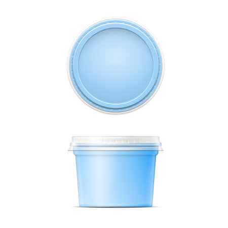 Blue plastic spread container template.のイラスト素材