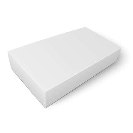 Blank flat paper or cardboard box template lying on white background. Packaging collection. Vector illustration.のイラスト素材