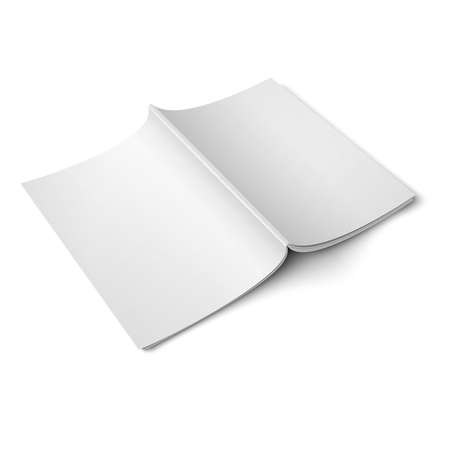 Blank opened magazine back cover template on white background. Vector illustration. Ready for your design.のイラスト素材