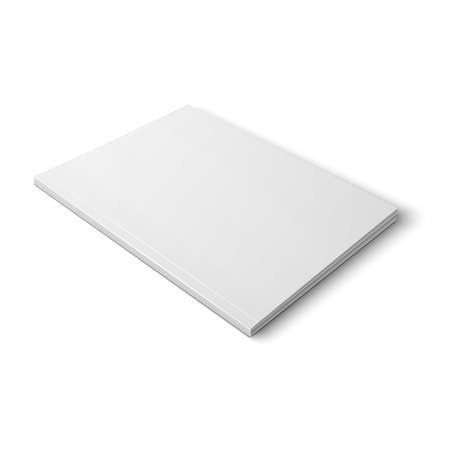 Blank template of thick closed magazine on white background. illustration. Ready for your design.のイラスト素材