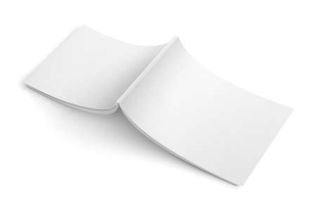 Blank opened magazine back cover template on white background. Wide format. Vector illustration. Ready for your design.のイラスト素材