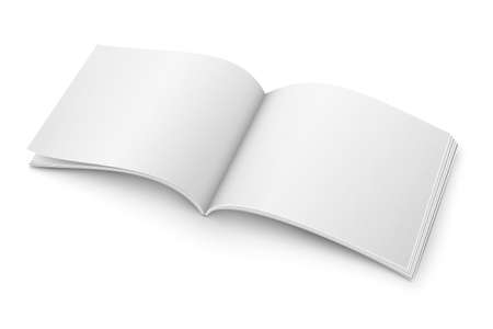 Blank open magazine template on white background. Wide format. Vector illustration. Ready for your design.のイラスト素材