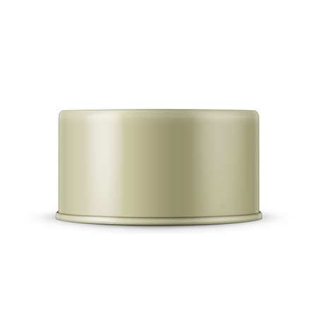 Low-profile tin can on white background. Side view. Vector illustration. Packaging collection.のイラスト素材