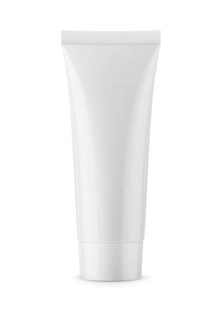 White glossy plastic tube for cosmeticsのイラスト素材