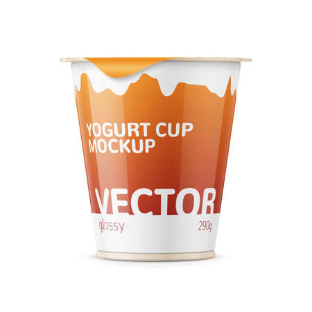 Big yogurt pot template.のイラスト素材