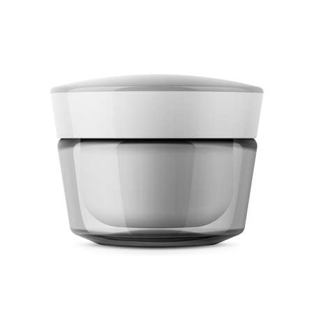 Round transparent cosmetic jar template.のイラスト素材