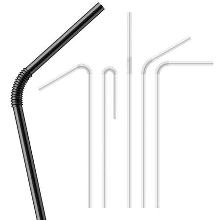 Set of drinking straws template.のイラスト素材