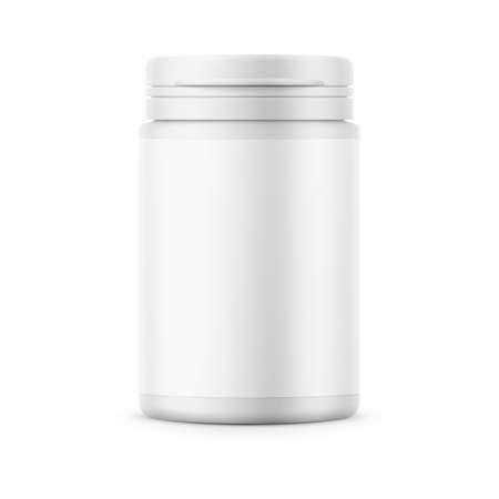 White plastic tablet bottle template.のイラスト素材