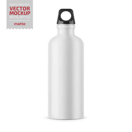 White metal water bottle template.のイラスト素材
