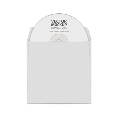White blank compact disc mock up vector.のイラスト素材