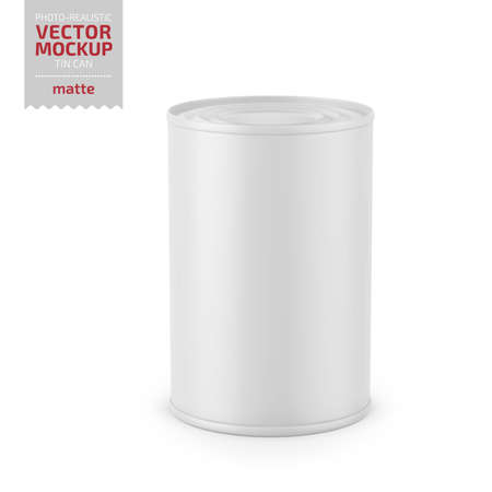 White matte tin can vector mockup.のイラスト素材