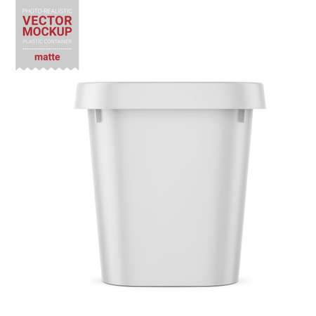 White matte plastic container mockup. Vector illustration.のイラスト素材