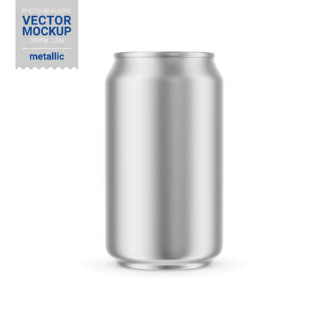 Metallic tin can mockup. Vector illustration.のイラスト素材