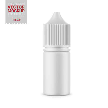 White matte dropper bottle vector mockup illustration.のイラスト素材