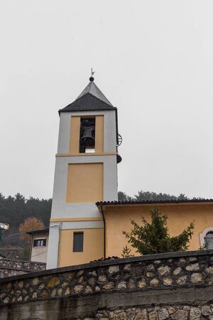 Villetta Barrea, Abruzzo, Italy. 13 October 2017. Photographic documentation of the church of S. Maria Assuntaの写真素材