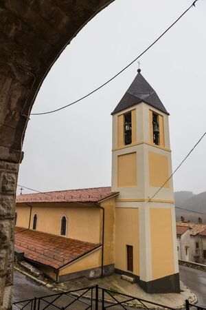 Villetta Barrea, Abruzzo, Italy. 13 October 2017. Photographic documentation of the church of S. Maria Assuntaの写真素材