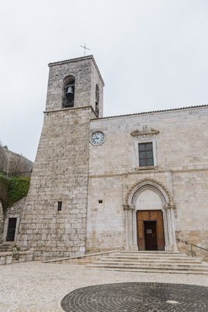 Pescasseroli, Abruzzo, Italy. October 13, 2017. Church of the Saints Peter and Paul restored after the 1349 earthquake in the late Renaissance styleのeditorial素材
