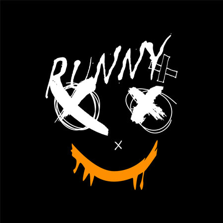 Pumpkin face. Hand drawn lettering. Vector illustration.のイラスト素材