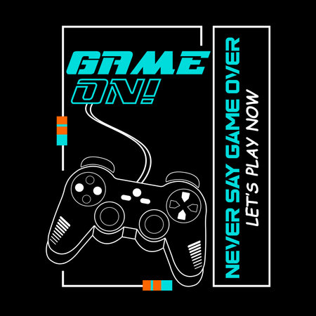 Game design over black background, vector illustration. graphic design. game console.のイラスト素材